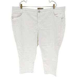 Democracy Jeans Womens 24W White Straight Ankle Absolution Stretch Denim